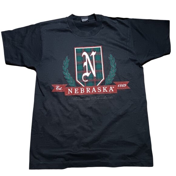 Large Men' Single Stitch T-shirt Vintage Nebraska Screen Stars 1980's University - Picture 1 of 5